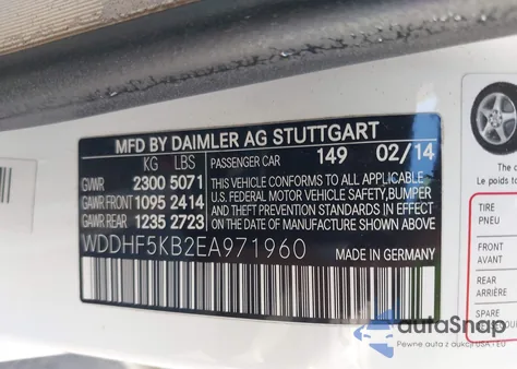 2014 Mercedes-Benz E 350 z USA, uszkodzony, nr VIN WDDHF5KB2EA971960